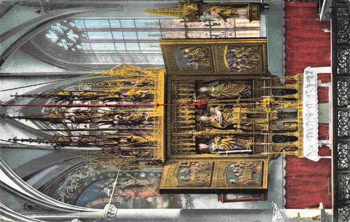 Hallstatt Oberoesterreich AT Hochaltar in der kath Pfarrkirche