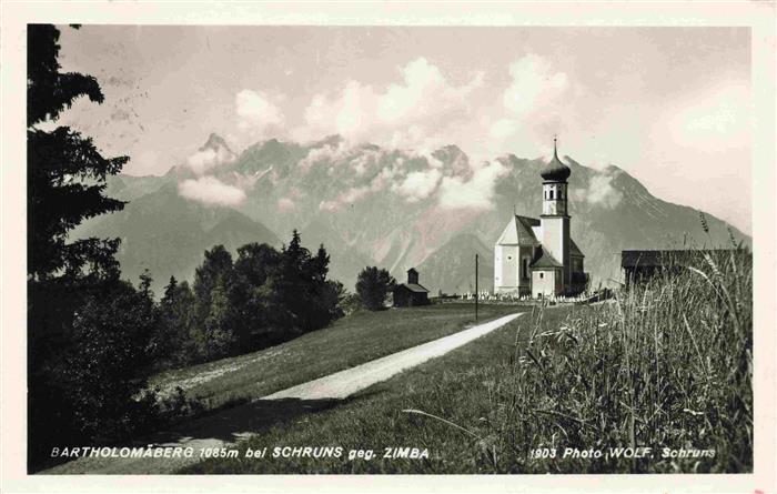 Bartholomaeberg 1100m Vorarlberg AT Panorama mit Kirche