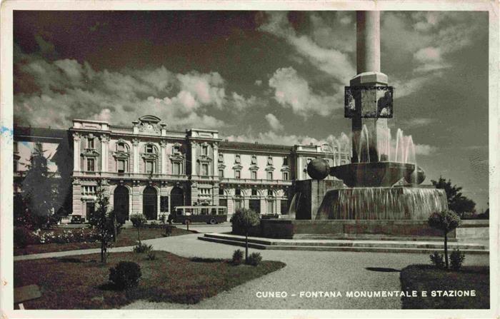 Cuneo Mondovi Piemonte IT Fontana Monumentale e Stazione