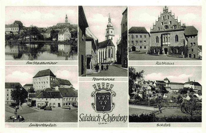 Sulzbach-Rosenberg Bayern Stadtweiher Pfarrkirche Rathaus Luitpoldplatz Schloss