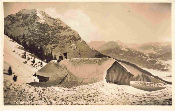 Langenwang Fischen Allgaeu Skihütte Rubi Blick gegen Rubihorn und