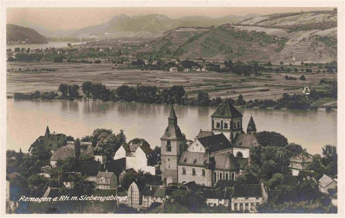 REMAGEN Rheinland-Pfalz Panorama Blick ueber den Rhein Siebengebirge