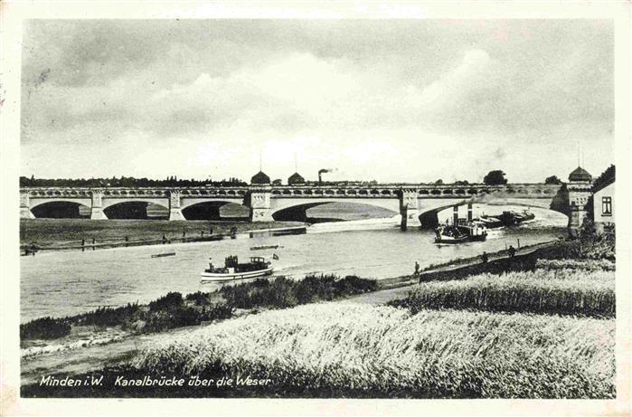 Minden  Westfalen Weser Kanalbruecke ueber die Weser