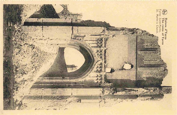 Ypres Ypern Ieper Belgie Eglise Saint Martin Ruines Truemmer 1. Weltkrieg