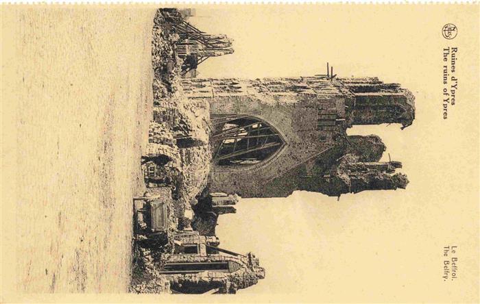 Ypres Ypern Ieper Belgie Le Beffroi Ruines Truemmer 1. Weltkrieg