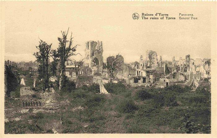 Ypres Ypern Ieper Belgie Ruines de la ville Truemmer 1. Weltkrieg