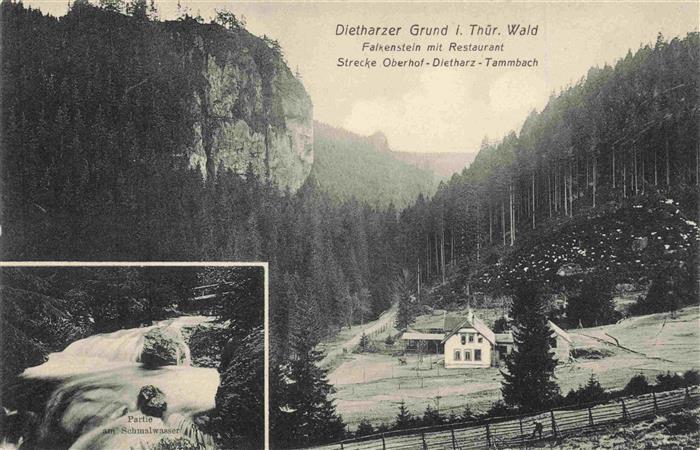 Falkenstein Thueringen Dietharzer Grund Restaurant Partie am Schmalwasser