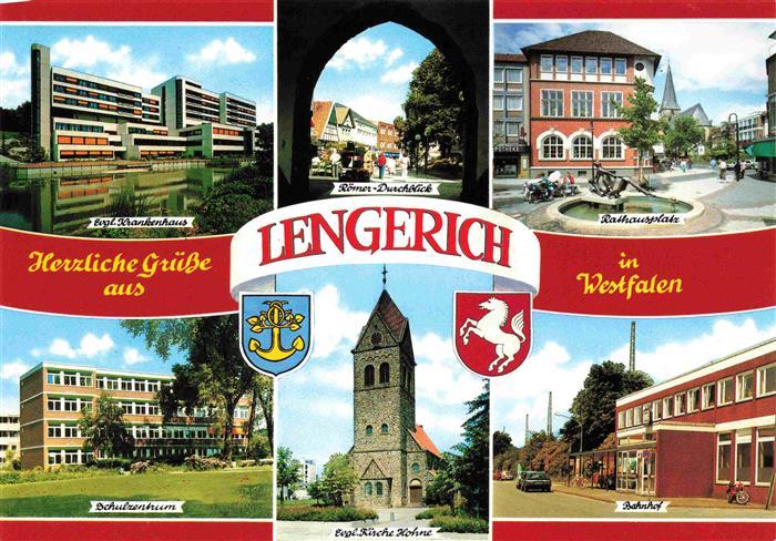 Lengerich Westfalen Krankenhaus Roemer-Durchblick Rathausplatz Schulzentrum Kirc