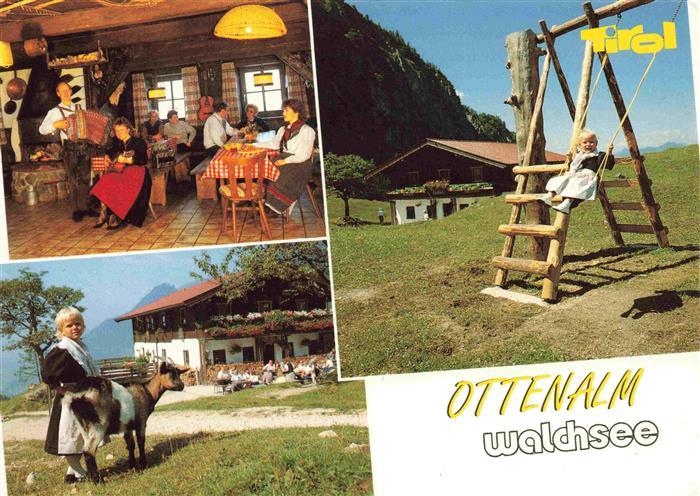 Walchsee Tirol AT Ottenalm Gastraum Ziege Kinderschaukel