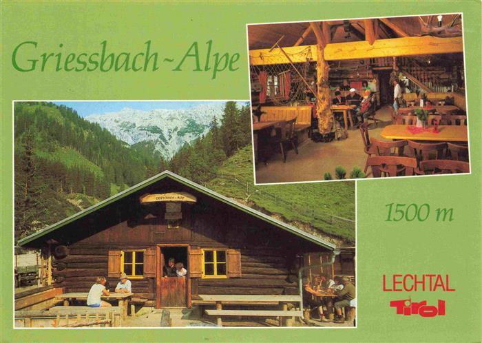 Griessbach-Alpe 1500m Haeselgehr Tirol AT Berghuette im Lechtal