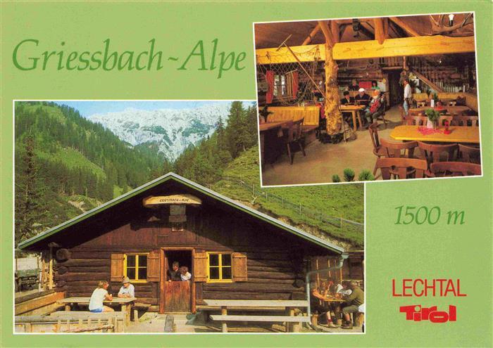 Griessbach-Alpe 1500m Haeselgehr Tirol AT Berghuette im Lechtal
