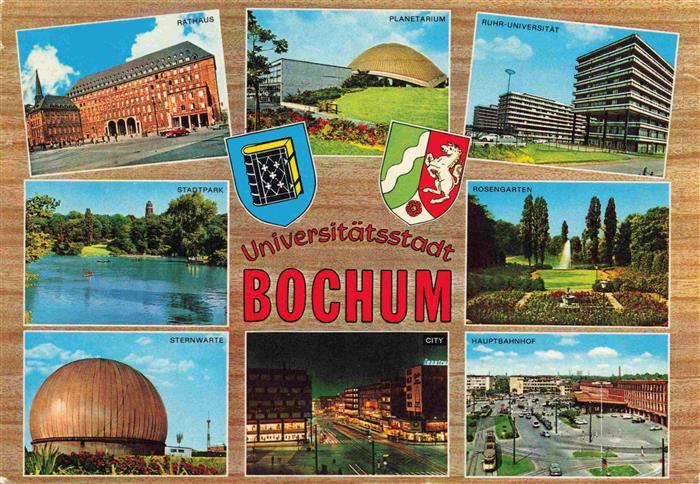 BOCHUM  CITY Rathaus Stadtpark Sternwarte Planetarium Universitaet Rosengarten B