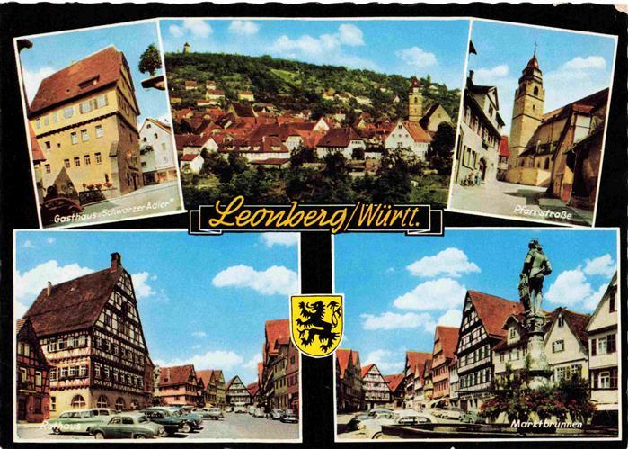 Leonberg  Wuerttemberg Stadtpanorama Gasthaus Pfarrstrasse Zentrum Marktbrunnen