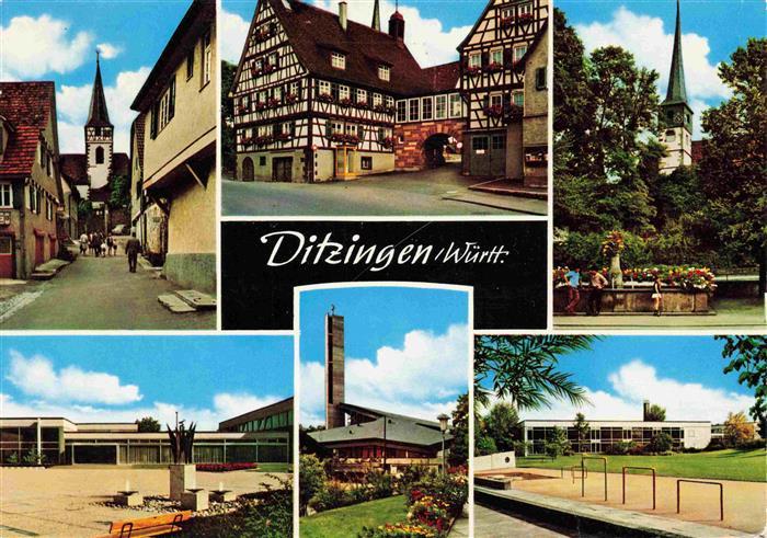 Ditzingen Motive Stadtzentrum Fachwerkhaeuser Schule