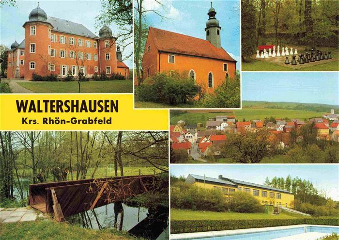 Waltershausen Unterfranken Bayern Schloss Kirche Bodenschach Panorama Holzbrueck
