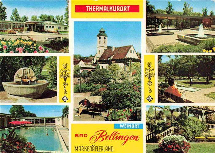 Bad Bellingen Kirche Thermalbad Kurpark Kurort im Markgraeflerland Schwarzwald