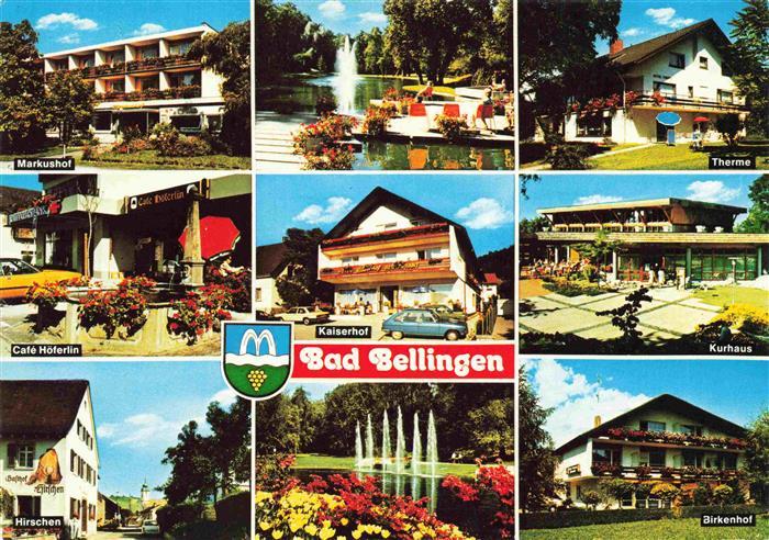 Bad Bellingen Kurort im Markgraeflerland Schwarzwald Kurhaus Café Gasthof Kurpar
