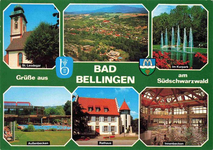 Bad Bellingen Luftaufnahme Kurort im Markgraeflerland Schwarzwald Kirche Kurpark
