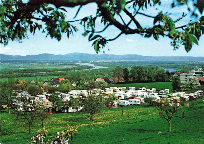 Bamlach Lug ins Land Campingplatz Panorama Rheintal