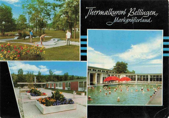 Bad Bellingen Kurort im Markgraeflerland Schwarzwald Thermalbad Kurpark Minigolf