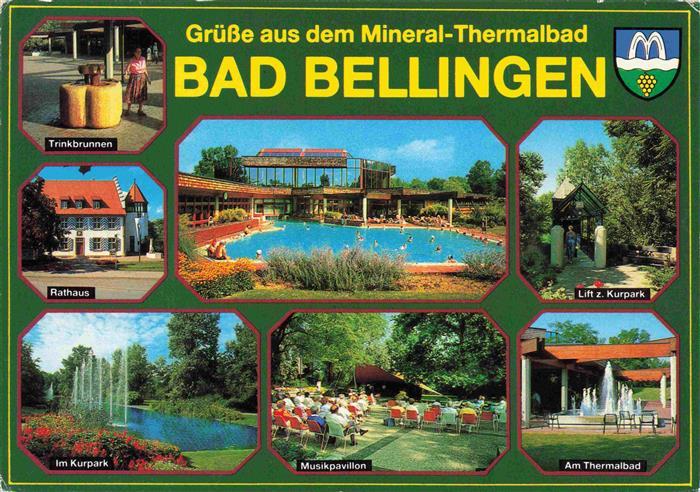 Bad Bellingen Mineral-Thermalbad Trinkbrunnen Rathaus Kurpark Musikpavillon Kuro