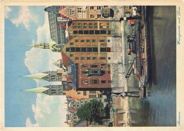 BREMEN  CITY Partie an der Weser mit Blick zum Dom