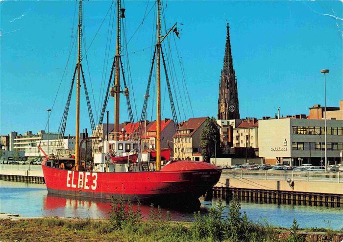 BREMERHAVEN Nordsee Blick vom Hafen auf die Buergermeister-Smidt-Gedaechtniskirc