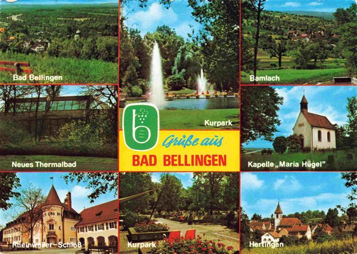Bad Bellingen Panorama Kurort im Markgraeflerland Schwarzwald Kurpark Thermalbad