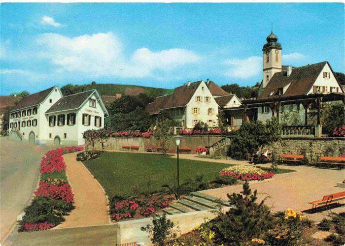 Bad Bellingen Ortsansicht mit Kirche Kurort im Markgraeflerland Schwarzwald