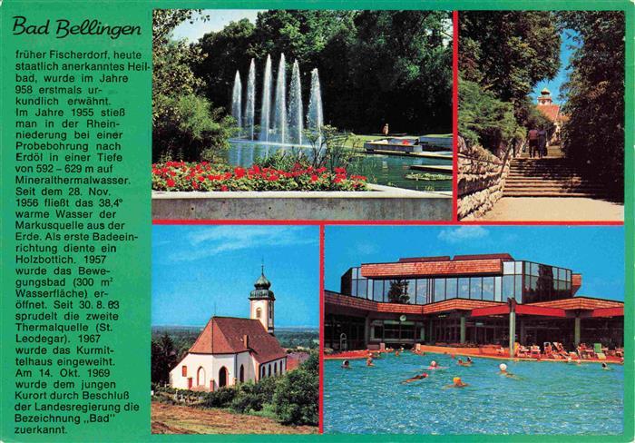 Bad Bellingen Mineral-Thermalbad Kirche Kurpark Wasserspiele Kurort Markgraefler