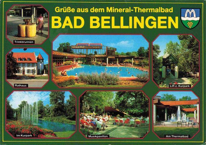 Bad Bellingen Mineral-Thermalbad Trinkbrunnen Rathaus Kurpark Musikpavillon Kuro