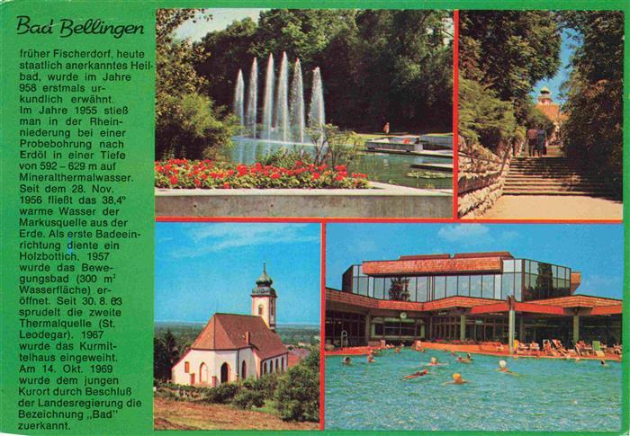 Bad Bellingen Thermalmineralbad Kurpark Wasserspiele Kirche Kurort Markgraeflerl