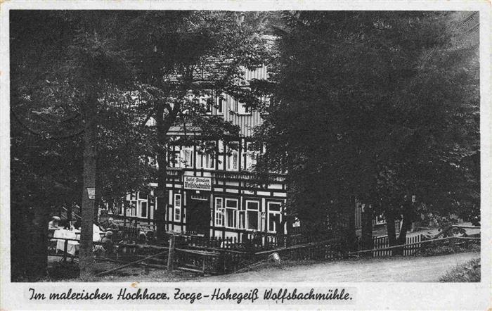 Zorge Harz Hohegeiss Wolfsbachmühle