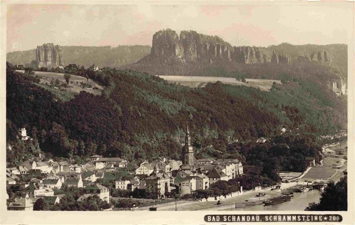 Bad Schandau Panorama mit Schrammsteine