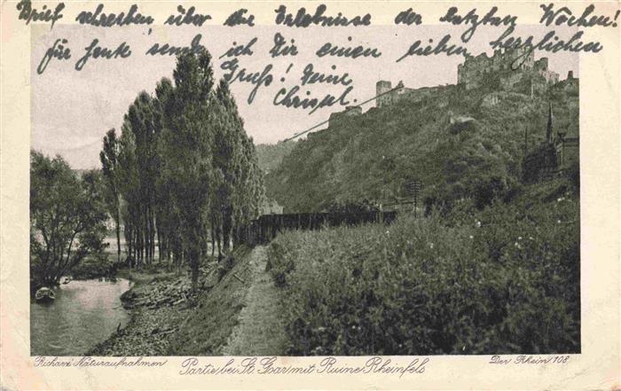 St Goar Rhein mit Ruine Rheinfels