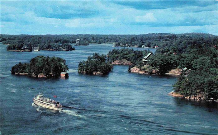 Ontario  Canada The Thousand Islands Cruis boats Fliegeraufnahme