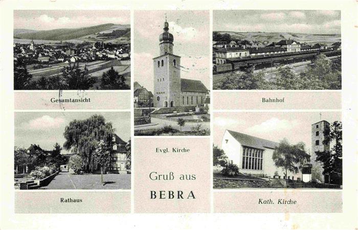 Bebra Panorama Rathaus Ev Kirche Bahnhof Kath Kirche
