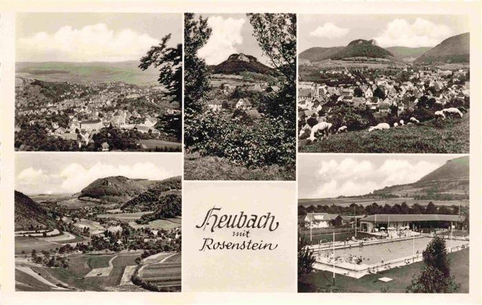 Heubach  Wuerttemberg mit Rosenstein und Schwimmbad