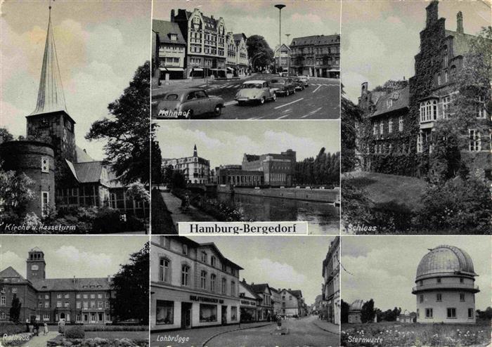 Bergedorf  Hamburg Kirche mit Hasseturm Rathau Mohnhof Lohbruegge Schloss Sternw