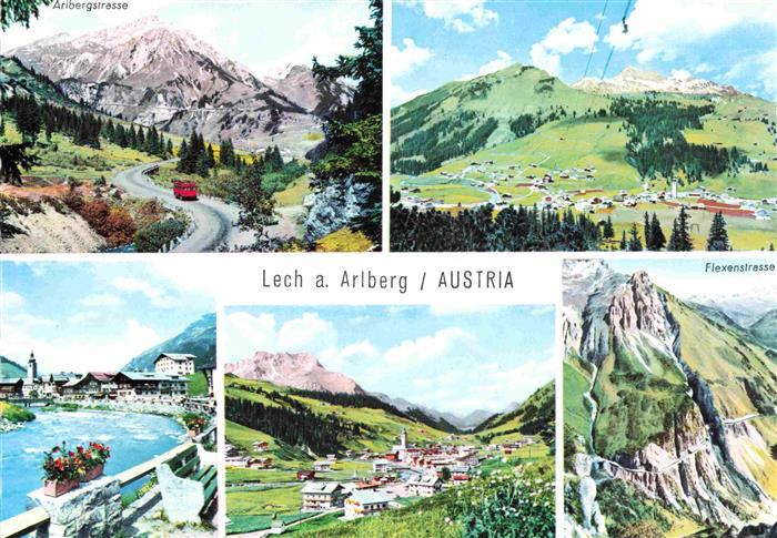 Lech Vorarlberg AT Arlbergstrase Lechpartie Panorama Flexenstrasse