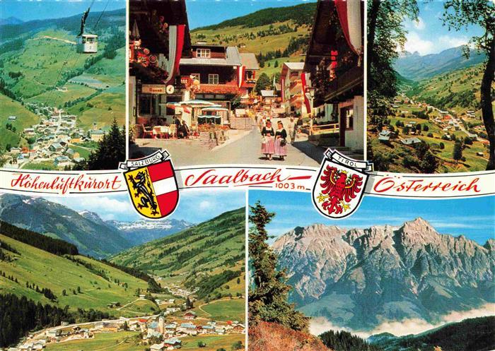 Saalbach -Hinterglemm AT Seilbahn Dorfstrasse Hinterglemm Ortsansicht Blick von