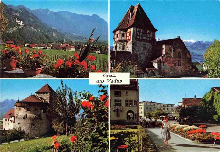 Vaduz Liechtenstein FL Landesfuerstliche Residenz Falknisgruppe Rotes Haus Schlo