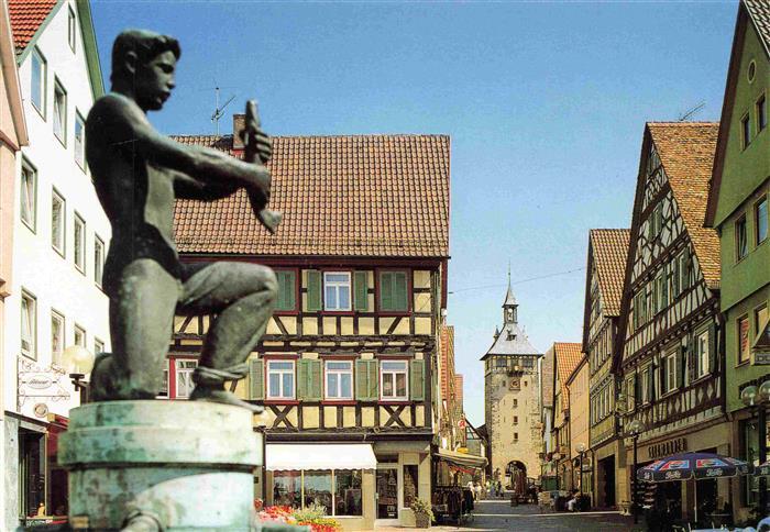 Marbach  Neckar Brunnenfigur Fussgaengerzone