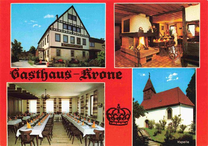 Zimmern Schwaebisch Gmuend Gasthaus Krone Speisesaal Kaminzimmer Kapelle