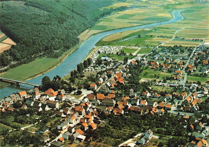Gieselwerder Oberweser Hessen Fliegeraufnahme mit Oberweser