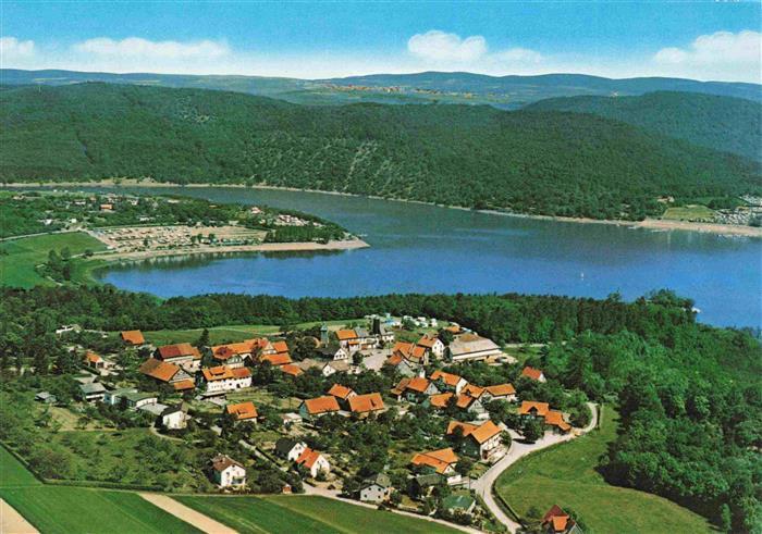Bringhausen Edertal Fliegeraufnahme mit Edersee