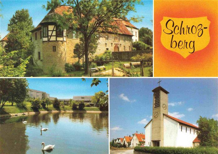 Schrozberg Schloss Schwanenteich Kirche