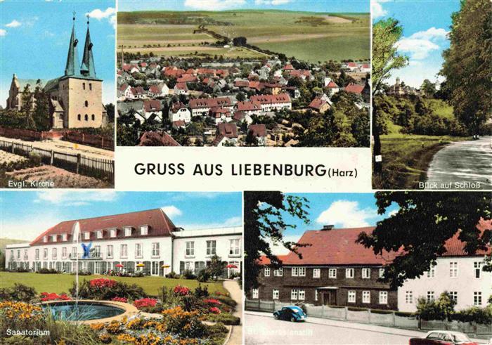 Liebenburg Niedersachsen Kirche Panorama Schloss Sanatorium Strassenpartie