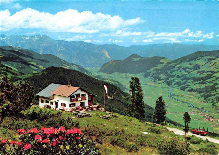 Zillertal Tirol AT Alpengasthaus Kaltenbacher Skihuette Zillertal und Inntal mit