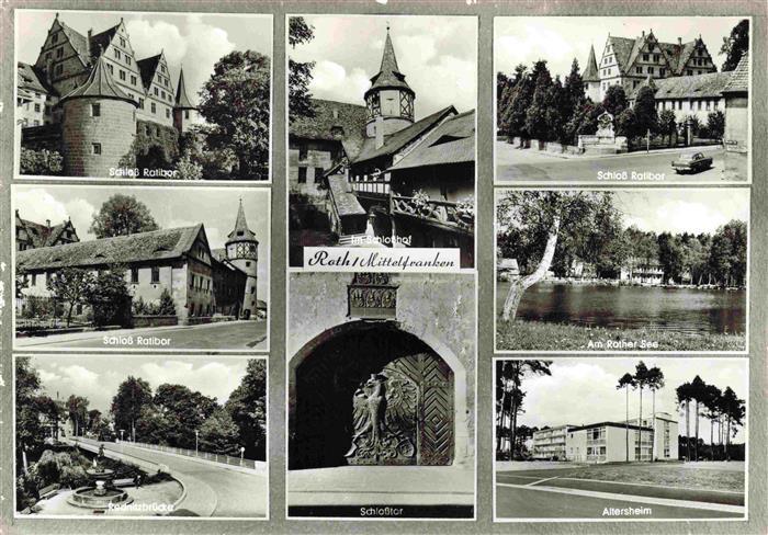 Roth Nuernberg Schloss Ratibor Schlosshof Am Rother See Rednitzbruecke Schlossto